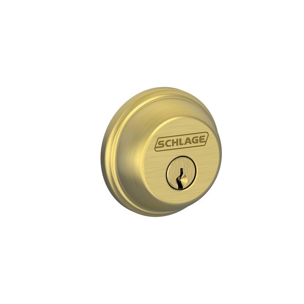 Schlage Satin Brass Brass Single Cylinder Deadbolt B60NV608